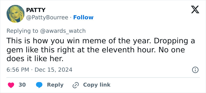 Tweet about winning meme of the year at &lsquo;Babygirl&rsquo; premiere, highlighting Nicole Kidman's spotlight moment.