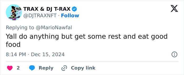 Tweet about a beauty trend discussed by DJ T-RAX, touching on rest and good food. Tweet about a beauty trend discussed by DJ T-RAX, touching on rest and good food.