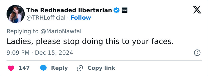 Tweet warning against dangerous beauty trend resembling reptile skin. Tweet warning against dangerous beauty trend resembling reptile skin.