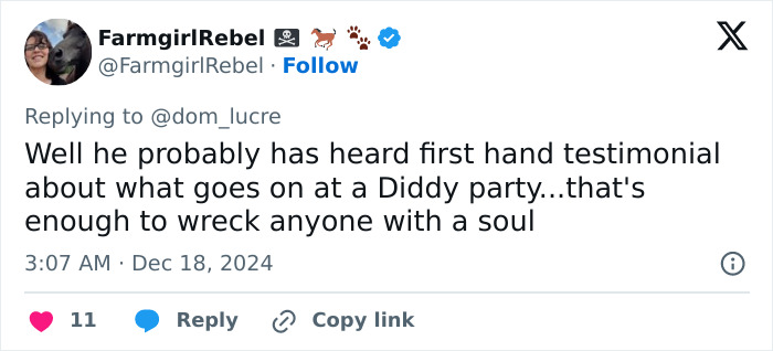 Tweet discussing firsthand experience of a Diddy party, connecting to Stephen Baldwin's cryptic message. Tweet discussing firsthand experience of a Diddy party, connecting to Stephen Baldwin's cryptic message.