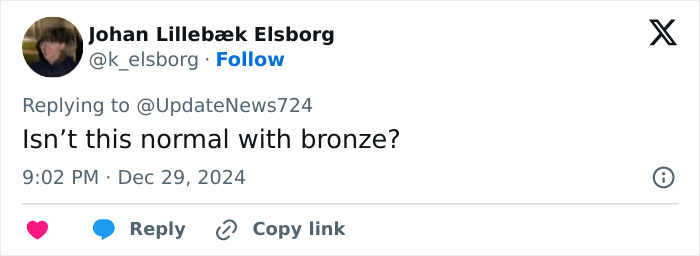 Comment on rusted bronze medals by French Olympians for Paris 2024.