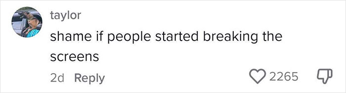 Comment on retail games with dystopic vibe, "shame if people started breaking the screens," 2265 likes. Comment on retail games with dystopic vibe, "shame if people started breaking the screens," 2265 likes.