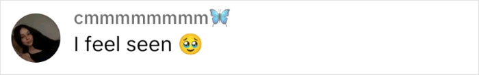 Comment on viral post about family sacrifices with text "I feel seen" and butterflies emoji.