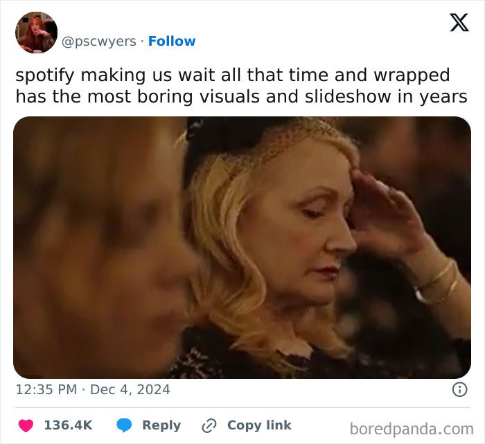 Woman looking disappointed, reflecting reactions to Spotify Wrapped 2024 release.