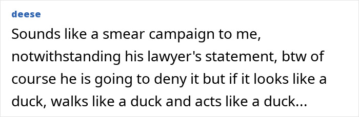 Comment discussing a lawyer’s statement amid threats and accusations. Comment discussing a lawyer’s statement amid threats and accusations.