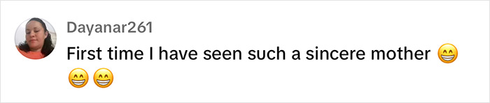 Comment with a profile picture and text about a sincere mother regarding a baby's appearance and DNA test.