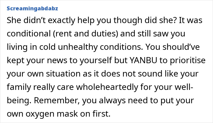 Text from a forum user giving advice about family and self-care in relation to sharing lottery winnings. Text from a forum user giving advice about family and self-care in relation to sharing lottery winnings.