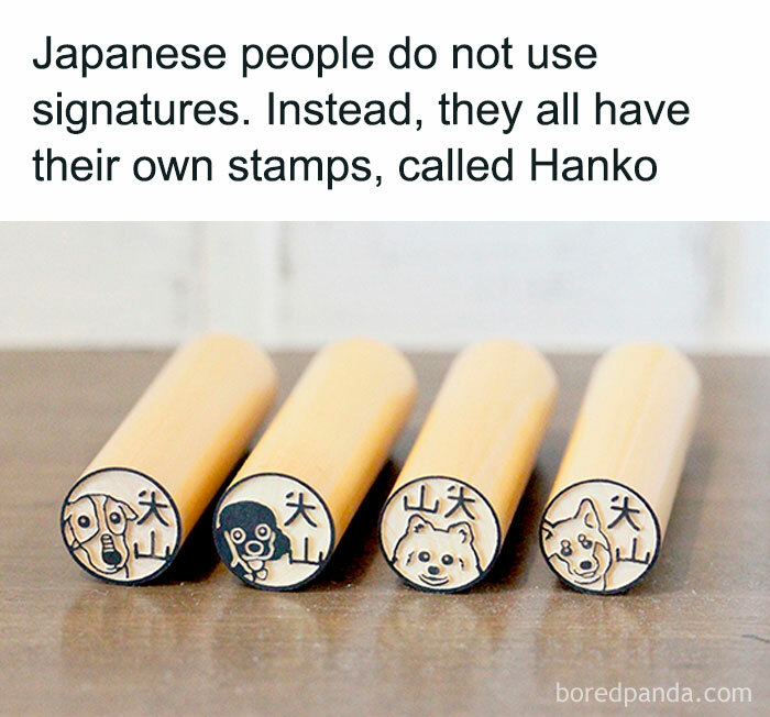 Hanko stamps featuring cartoon animals, illustrating a unique signature method in Japan.