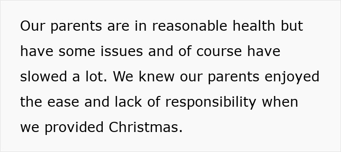 Text discussing old parents enjoying Christmas with children, noting their slower pace and enjoyment without responsibility. Text discussing old parents enjoying Christmas with children, noting their slower pace and enjoyment without responsibility.