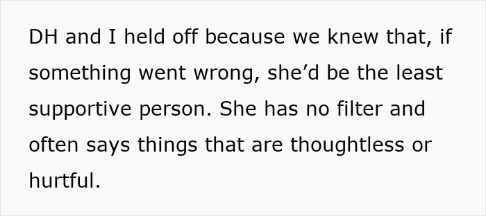 Text discussing stress from a non-supportive MIL during Christmas pregnancy.