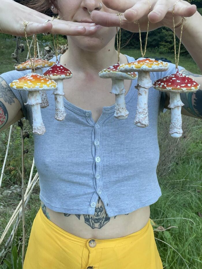 Some Hyper Realistic Fungi Ornaments