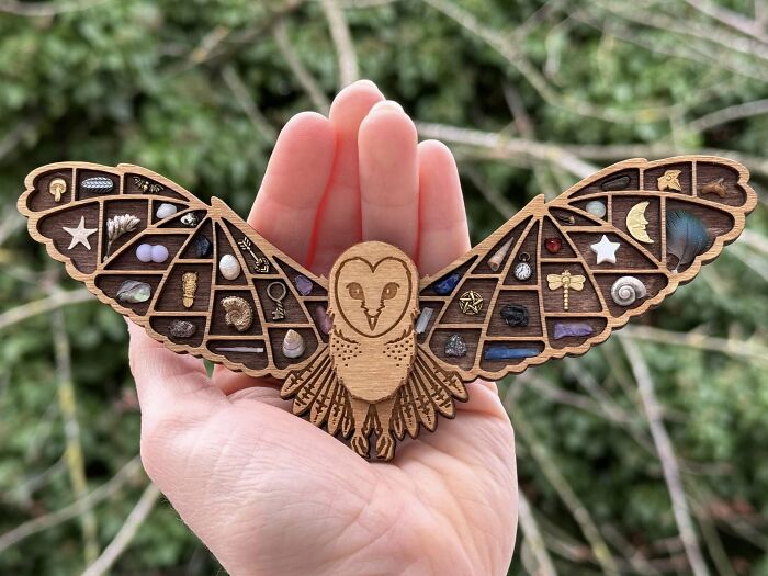 Introducing My Barn Owl Shelf! Featuring A Cosmic / Botanical / Ethereal Theme, With Blues, Purples, Golds And Just A Touch Of Red