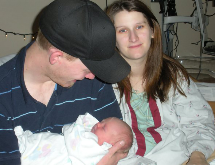 Parents hold Natalie Rupnow as a newborn baby. Parents hold Natalie Rupnow as a newborn baby.
