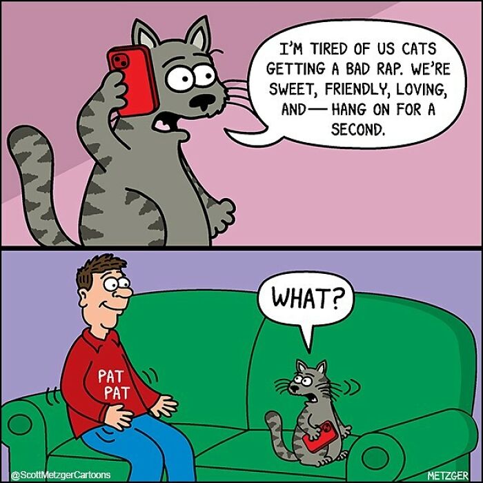 Only Cat And Dog Owners Might Truly Understand These 39 New Cartoons By The Artist Scott Metzger