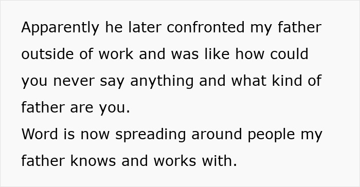 Text describing confrontation about a terrible father.