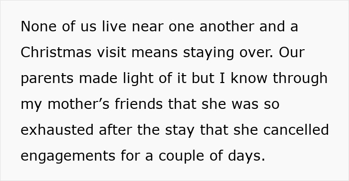 Text about holiday visits highlighting the challenges faced by old parents during Christmas with their children. Text about holiday visits highlighting the challenges faced by old parents during Christmas with their children.