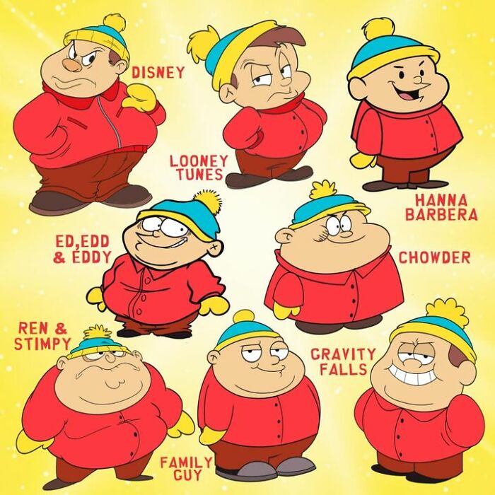 Pop culture character in diverse cartoon styles, inspired by Disney, Looney Tunes, and more.