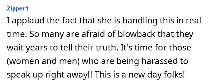 Text from fan applauds transparency in addressing harassment issues. Text from fan applauds transparency in addressing harassment issues.
