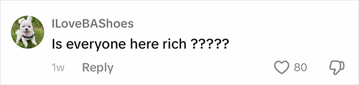 Comment questioning wealth in response to discussion on parents buying gifts.