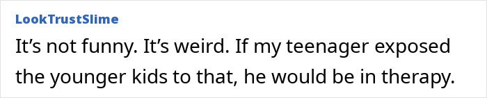 Text says inappropriate elf display is weird and not funny.