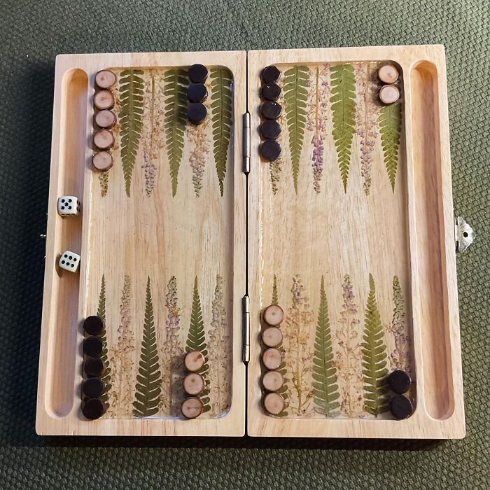 Preserved Plants That I Grow Myself Turned Into A Backgammon Board