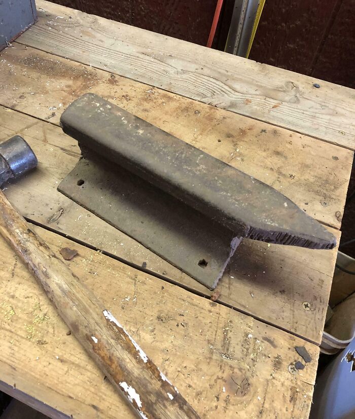 I Inherited This Anvil I Was Told Was From The Wpa, Aka Resourceful Rednecks. Wonder How Many Trains Ran On It