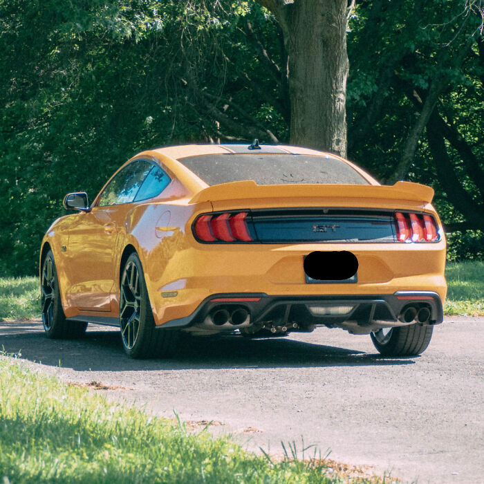 Yellow sports car parked on a shaded driveway surrounded by trees, a cool inheritance example from new pics collection.