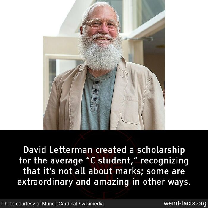 Man with glasses and a white beard smiling, highlighting a weird fact about a scholarship for average "C students".