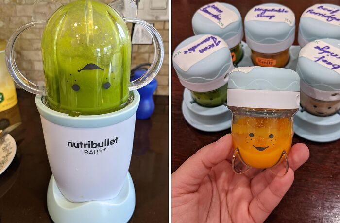 Nutribullet Baby blender with colorful purees, ideal gifts on Amazon before Christmas.