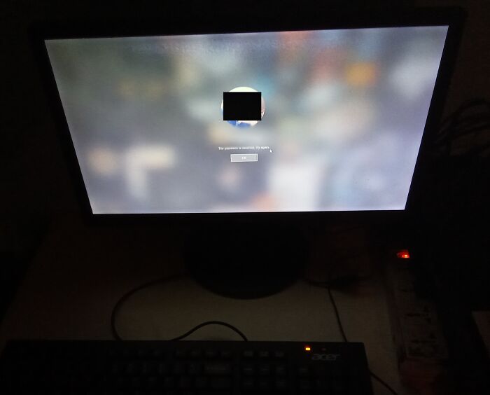 A computer monitor displaying a password prompt, indicating an infuriating family member locked the screen.