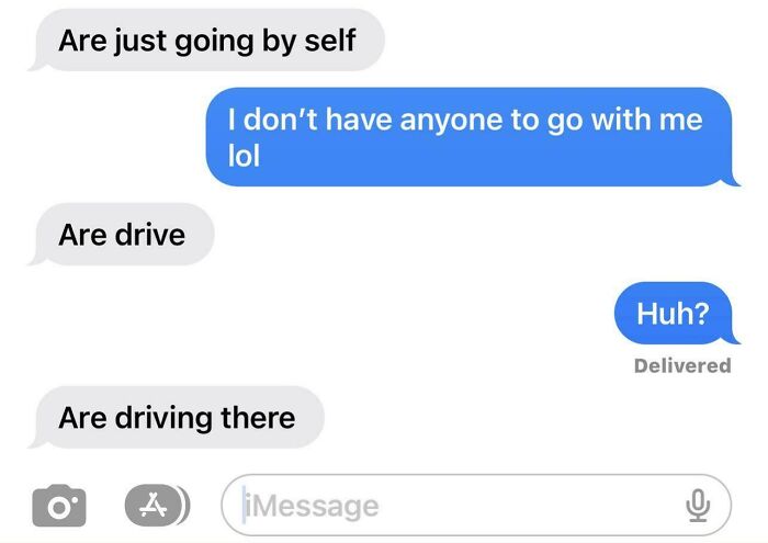 Text conversation showing confusing replies, illustrating infuriating family members.
