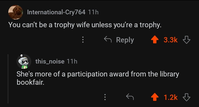 Funny social media roasts about trophies and participation awards with high upvotes.