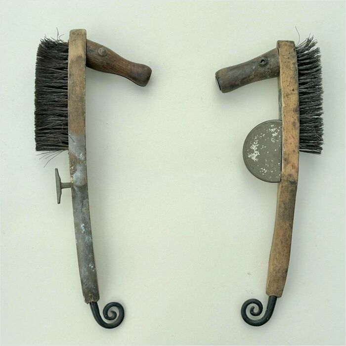 Driftwood animal sculptures resembling horses made from brushes, designed by Kirsty Elson.