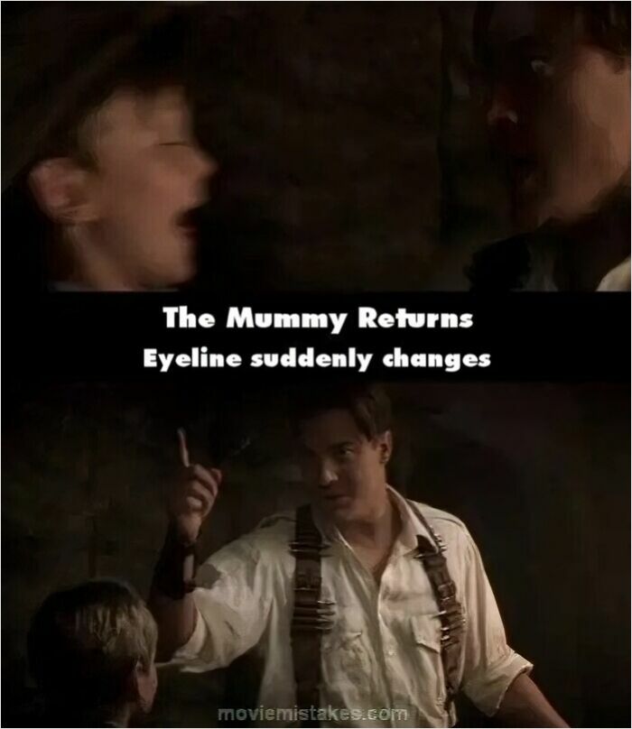 Scene from The Mummy Returns showing a movie mistake with sudden eyeline change, highlighting common movie mistakes.
