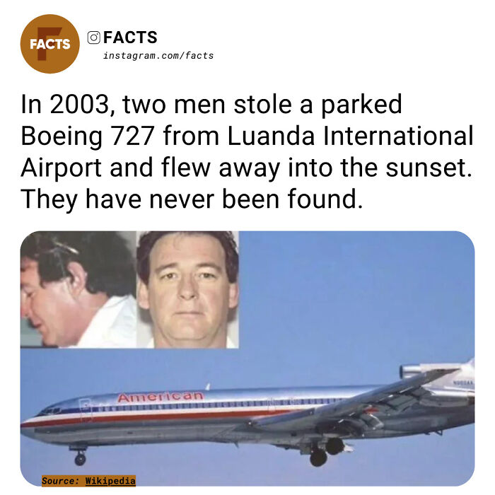 Boeing 727 stolen from Luanda Airport in 2003, remains missing; intriguing aviation mystery facts.