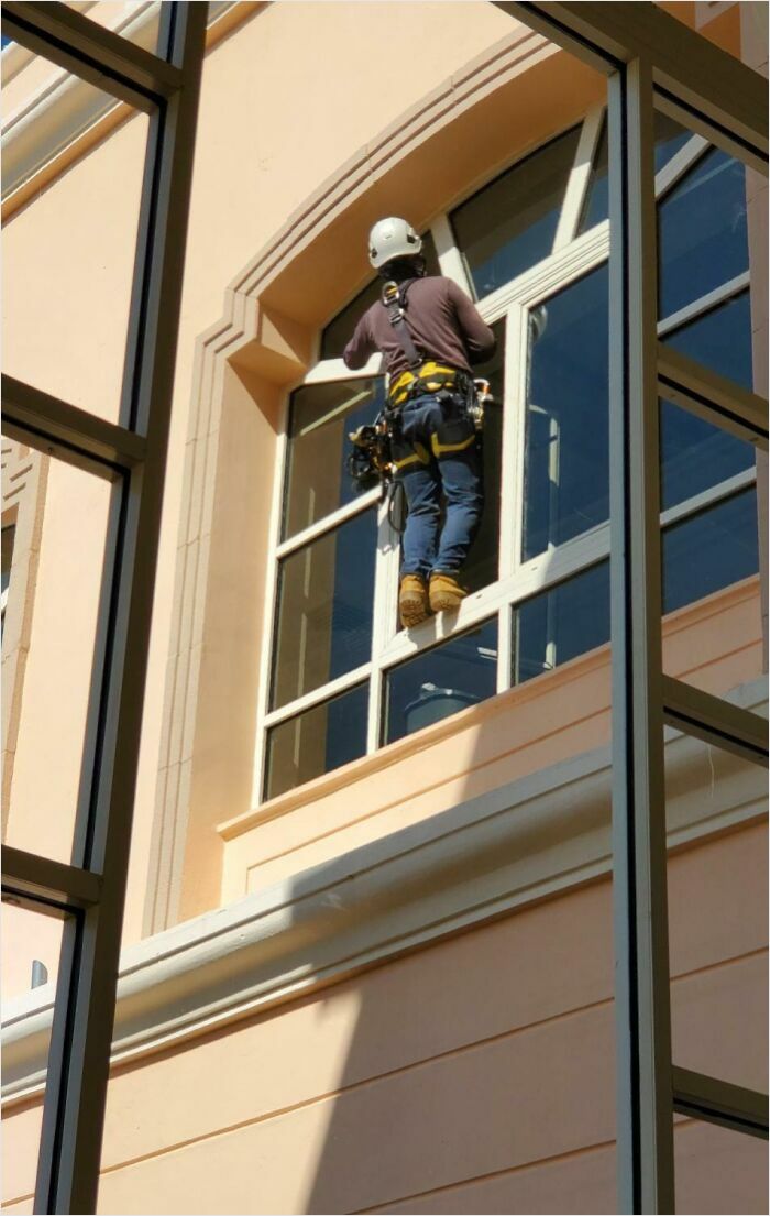 Wearing Safety Harness, But Not Tied To Anything (Mexico)
