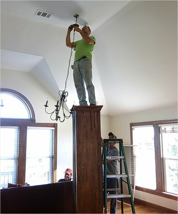 "I'm Going To Go To The Shop And Get The 10ft Ladder." "Nah, Man. Waste Of Time. I Got It."