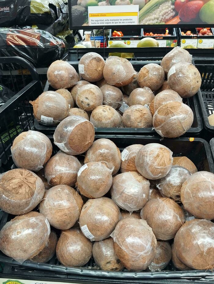 Oh If Only Coconuts Had A Hard, Resistant Shell So They Didn't Need Plastic Wrapping