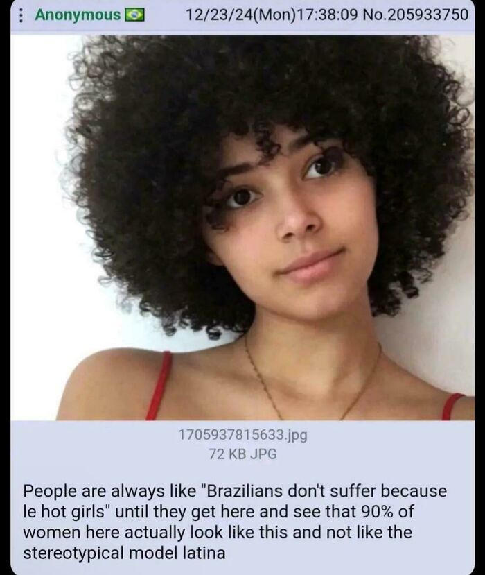 Woman with curly hair challenges stereotypes, highlighting misconceptions of how girls work and appearance norms.