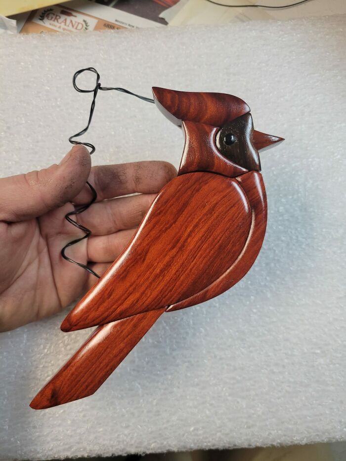 I Just Finished This Cute Wooden Cardinal. Isn't He Adorable?