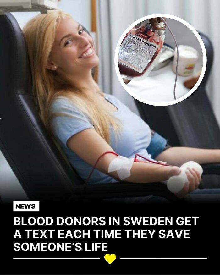 Woman donating blood with a smile; insert of a blood bag, highlighting a heartwarming act of wholesome kindness.