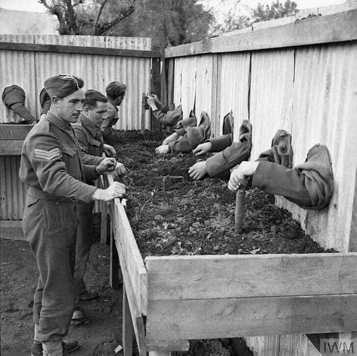 Soldiers practice b**b planting in a training exercise, learning techniques from the past to shape future military tactics.