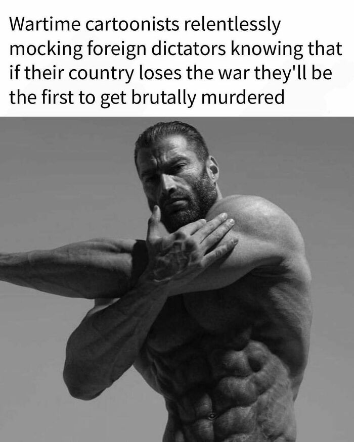 Muscular man posing, representing a humorous take on history memes.