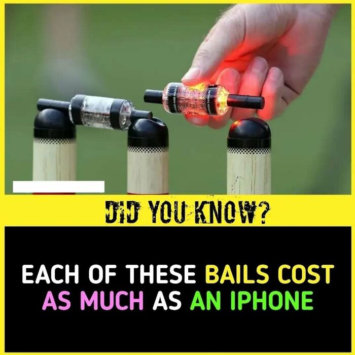 Hand holding illuminated cricket bail, highlighting undiscovered facts about its cost.