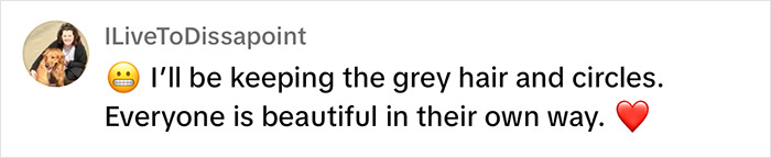 Beauty trend criticism in a comment emphasizing natural beauty, with emojis expressing personal choice and individuality. Beauty trend criticism in a comment emphasizing natural beauty, with emojis expressing personal choice and individuality.