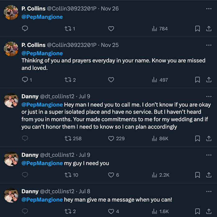 Tweets from Luigi Mangione's friend.