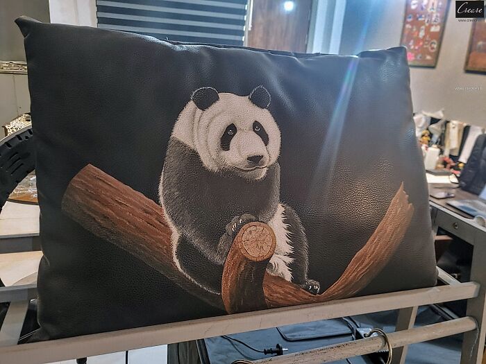 Panda Artwork On A Pillow