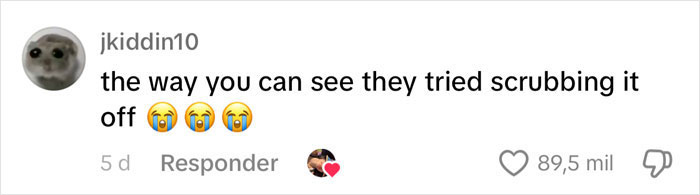 Comment about temporary tattoos being hard to remove, with crying emojis, by user jkiddin10 on social media. Comment about temporary tattoos being hard to remove, with crying emojis, by user jkiddin10 on social media.