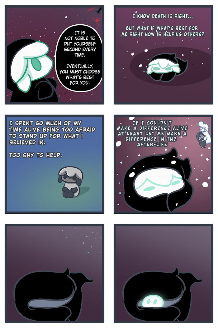 Comic about death and its apprentice contemplating life choices and making a difference in the afterlife. Comic about death and its apprentice contemplating life choices and making a difference in the afterlife.