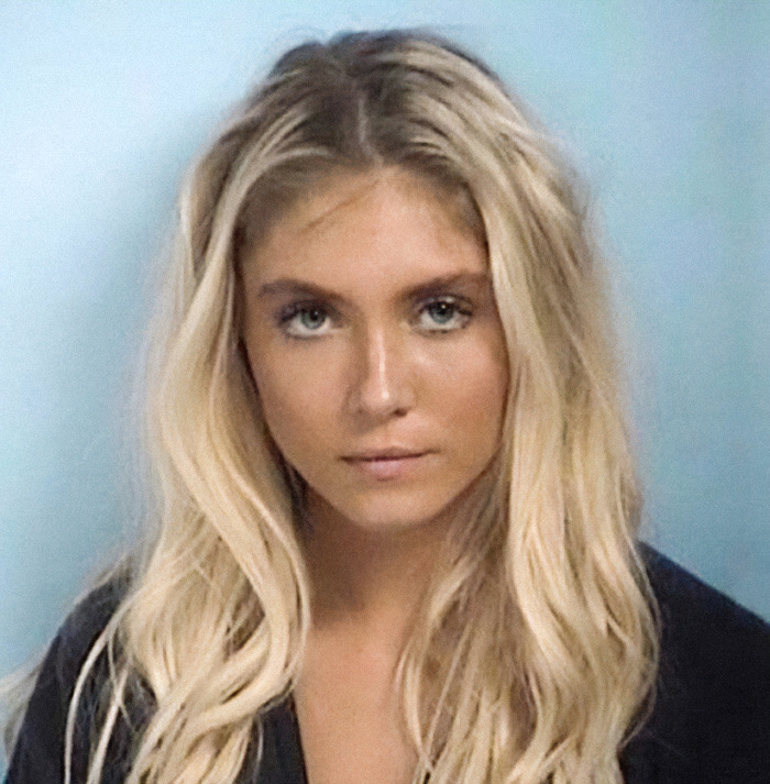 Samantha Nesslein in a viral mugshot of criminal heartthrobs.